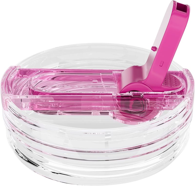 CeleVista 1 Pack Replacement Lid for Stanley 40 oz Quencher H2.0 & ProTour, Flip Straw Tumbler Lid for Stanley Cup, Leakproof, No Spill & Easy to Use Reusable Tumbler Cover(Passion Pink-1P) - Image 1